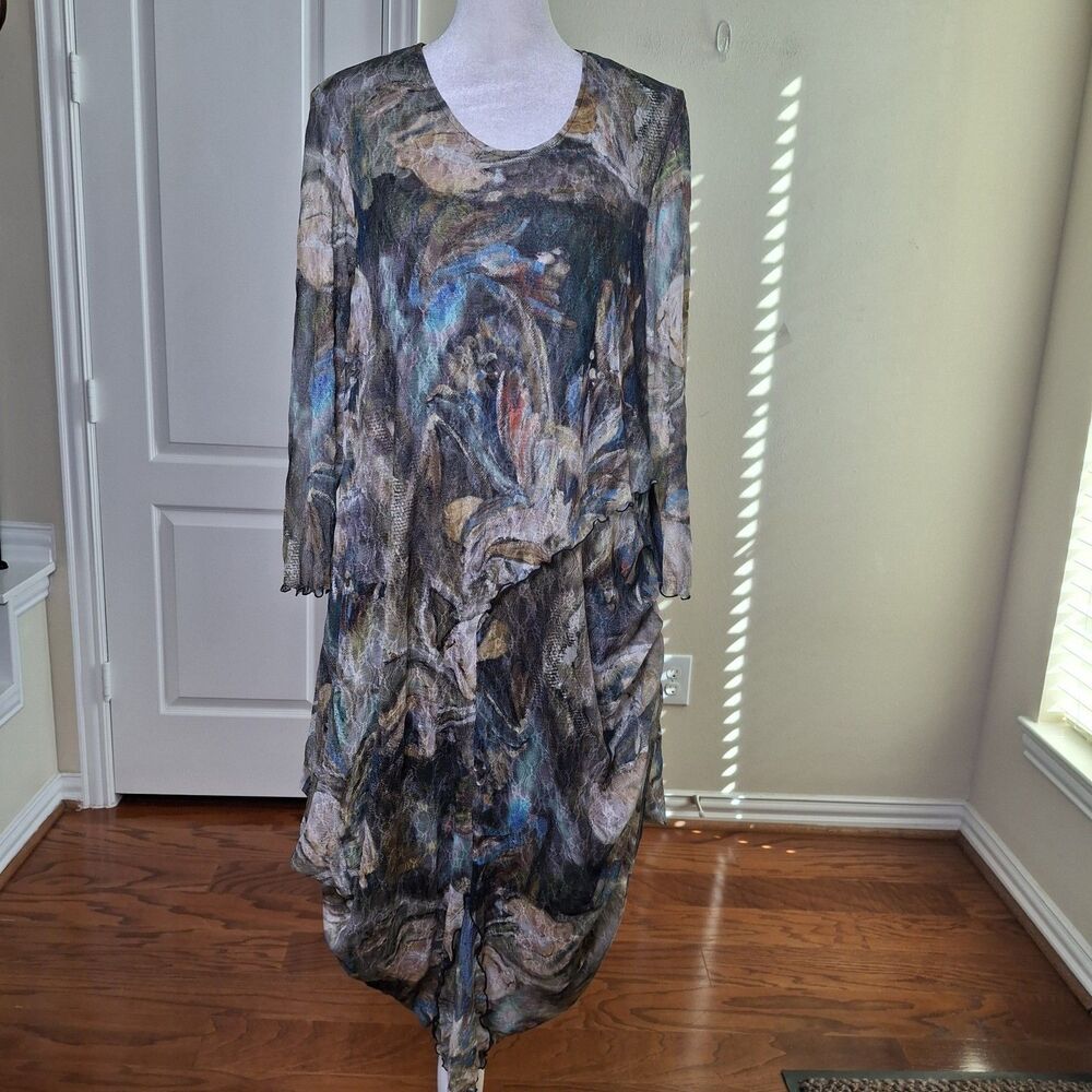 Giselle Shepatin Asymmetric Dress Women M Hippie Layered Boho Cocktail Party